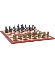 Piese de șah din plastic Sunrise - Roman, auriu/negru -1