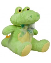 Jucărie de pluș Amek Toys - Crocodil cu panglică, verde, 15 cm
