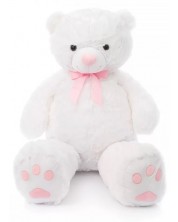 Ursuleț Tea Toys - 100 cm, cu fundițe roz -1