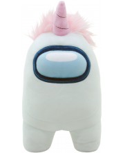 Figurină de pluș YuMe Games: Among Us - White Crewmate with Unicorn Hat, 30 cm -1