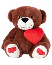 Jucărie de pluș Amek Toys - Ursuleț de pluș cu inimă, maro, 25 cm