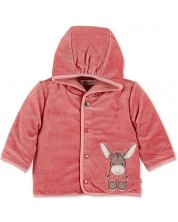 Palton de pluș pentru bebeluși Sterntaler - Cu măgar, 68 cm, 5-6 luni, roz -1