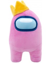 Figurină de pluș YuMe Games: Among Us - Pink Crewmate with Crown, 30 cm -1