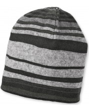 Căciulă tricotată cu căptușeală Sterntaler - 57 cm, 8+ ani, gri-neagră -1