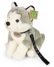Jucărie de pluș Rappa Eco friends - Câine husky cu lesă, 28 cm