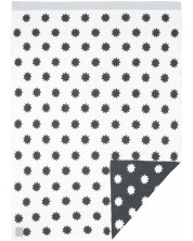 Pătură tricotată Lassig - Stele albe și negre, 75 x 100 cm, față dublă -1