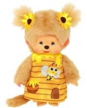 Jucărie de pluș Monchhichi - Maimuță, Honey Bee girl 20 cm