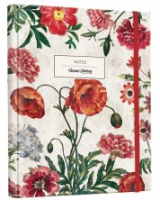 Planificator Victoria's Journals Florals - Maci, spirală ascunsă, copertă rigidă, cu linii -1