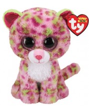Jucarie de plus TY Toys Beanie Boos - Leopard roz Lainey, 15 cm  -1