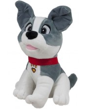 Jucărie de pluș Amek Toys - Câine cu lesă, gri și alb, 18 cm