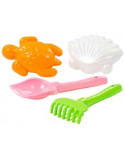 Set de plajă  Polesie Toys - broască țestoasă, 4 piese 