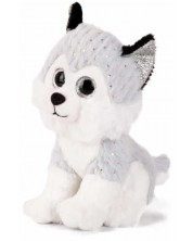 Jucărie de pluș Amek Toys - Husky cu urechi strălucitoare, 25 cm