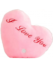 Inimă de pluș Tea Toys - cu lumini, roz, 30 cm -1
