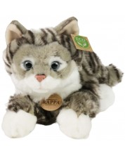 Jucărie de pluș Rappa Eco Friends - Pisica Tabby, mincinoasă, 40 cm