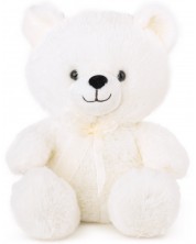 Jucărie de pluș Amek Toys - Ursuleț de pluș cu panglică, alb, 22 cm -1