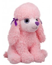 Jucărie de pluș Amek Toys - Poodle cu ochi mari, roz, 45 cm
