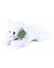 Jucărie de pluș Rappa Eco Friends - Pisică albă, culcată, 22 cm -1