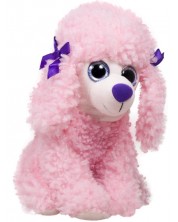 Jucărie de pluș Amek Toys - Poodle cu ochi mari, roz, 26 cm