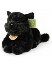 Jucărie de pluș Rappa Eco prieteni - Pisică neagră culcată, 22 cm - imagine 1