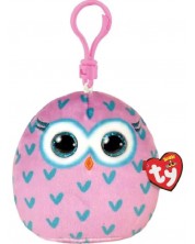 Breloc din pluș TY Toys Squish a Boos - Winks bufniţă , 8.5 cm - imagine 1