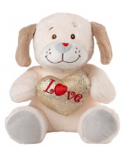 Jucărie de pluș Amek Toys - Câine cu inimă, 35 cm