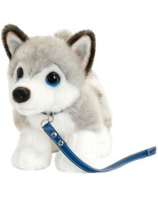 Jucărie de pluș Keel Toys Dog - Husky, cu lesă, 30 cm