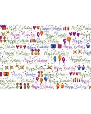 Hartie de impachetat cadouri Susy Card - Happy Birthday colorat, 70 x 200 cm -1