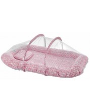 Covoraș de dormit BabyJem cu plasă de țânțari - Pătrate, roz