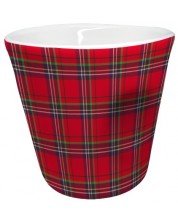 Cană espresso din porțelan Nerthus - Red Tartan, 100 ml -1