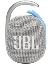 Difuzoare portabile JBL - Clip 4 Eco, alb/argintiu