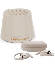 Boxă portabilă și căști HiFuture - Mega S + Sonify, bej/auriu - imagine 1
