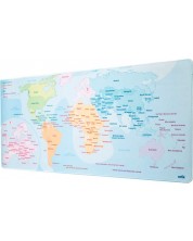 Mouse pad Erik - World Map, XL, multicoloră -1