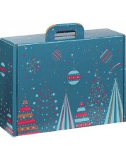Cutie de cadou Giftpack Bonnes Fêtes - albastru, 34.2 cm -1