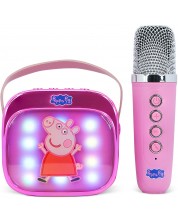 Boxa portabila OTL Technologies - Peppa Pig PopSing Karaoke Speaker & Microphone, roz