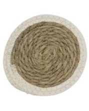 Suport farfurie Hit - 17 cm, iarbă de mare și bumbac, alb