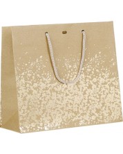 Sacosa de cadou Giftpack - 25 x 10 x 22 cm, maro și auriu -1