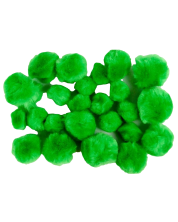 Pompoane Fandy - 24 buc., 3 marimi, verde neon -1