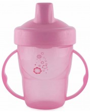 Cană de tranziție cu mânere și vârf tare Lorelli Baby Care - 210 ml, roz