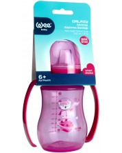 Pahar de tranziție cu mânere Wee Baby - Galaxy, PP, 250 ml, roz -1