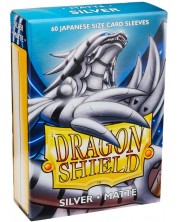 Protecții pentru cărți de joc Dragon Shield Sleeves - Small Matte Silver  (60 buc.)