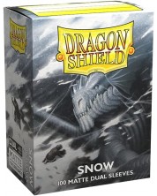Protecții pentru cărți de joc Dragon Shield Dual Sleeves - Matte Snow (100 buc.)