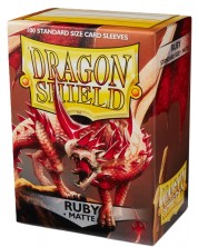 Protecții pentru cărți de joc Dragon Shield - Matte Ruby (100 buc.) -1