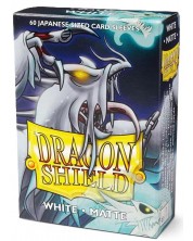 Protecții pentru cărți de joc Dragon Shield Sleeves - Small Matte White (60 buc.)