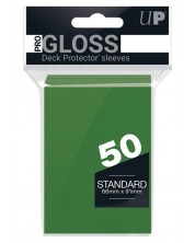 Protecții pentru cărți Ultra Pro PRO - Gloss Standard Size, Green (50 buc.)