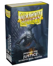 Protecții pentru cărți de joc Dragon Shield Dual Sleeves - Small Matte Justice (60 buc.)