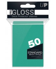 Protecții pentru cărți Ultra Pro PRO - Gloss Standard Size, Aqua (50 buc.)