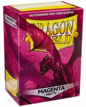 Protecții pentru cărți de joc Dragon Shield - Matte Magenta (100 buc.)