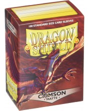 Protecții pentru cărți de joc Dragon Shield - Matte Sleeves Standard Size, Crimson (100 buc.)