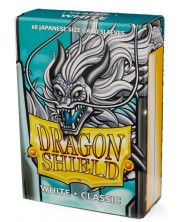 Protecții pentru cărți de joc Dragon Shield - Small White (60 buc.)