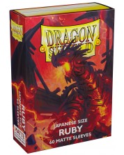 Protecții pentru cărți de joc Dragon Shield - Small Matte Ruby (60 buc.) -1